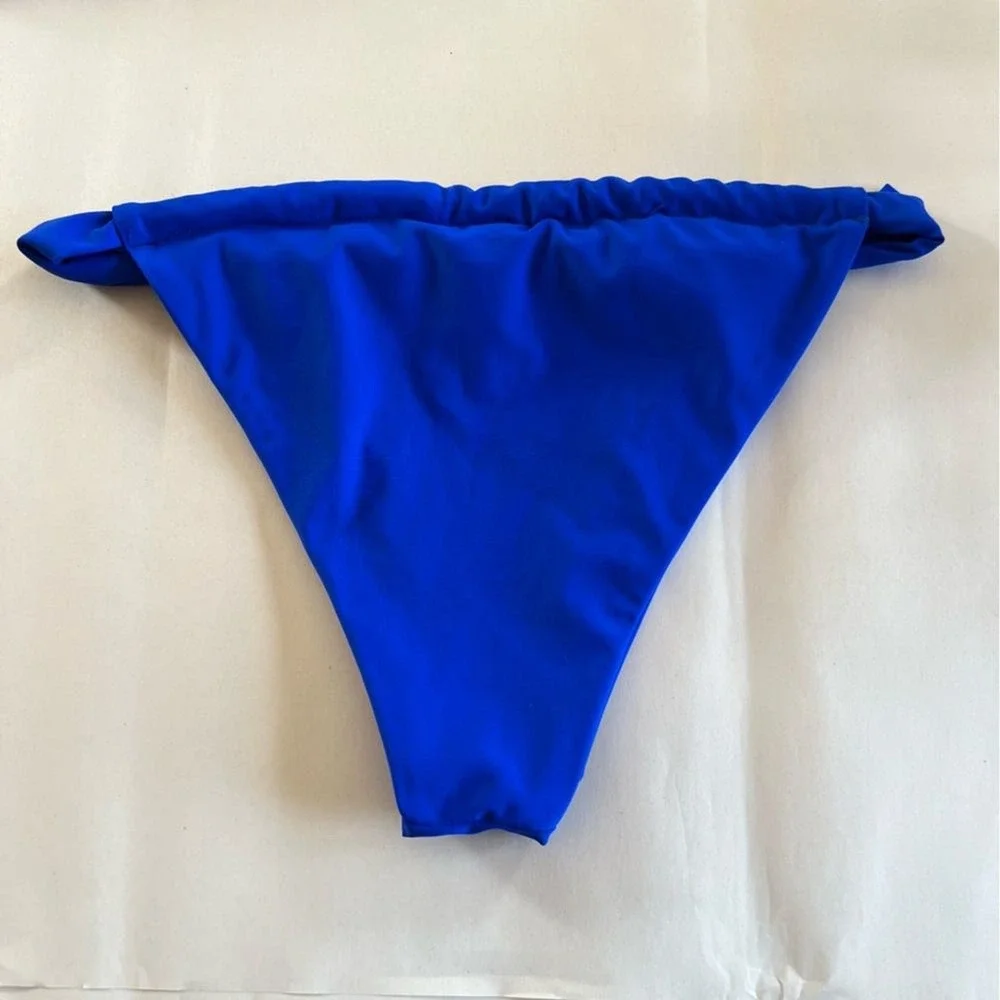 Hilinker Ruched Bikini Size S Blue Criss Cross Back High Cut‎ 2 Pc Swimsuit NWT
